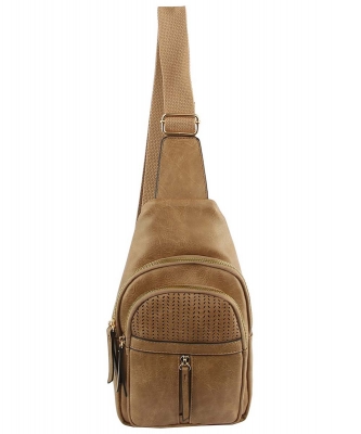 Fashion Laser Cut Printed Sling Bag Backpack LY122 STONE